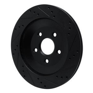 Ford Freestar Brake Rotor (1) - Rear Left - R1 Concepts - Drilled & Slotted - Black - `04-`07